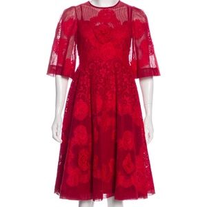 Dolce & Gabbana Lace Red Dress Size IT38, US2